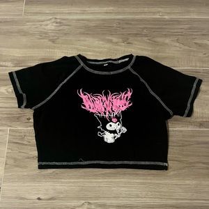 Kuromi from Hello Kitty and Friends graphic tee black and white tang top